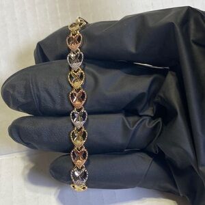 Gold and Silver Heart Bracelet